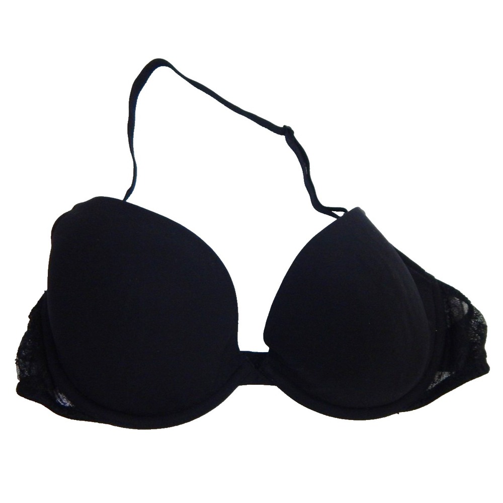 La Perla Women's 34D Bra Halter Shape Allure Underwire Push Up Multiway Black